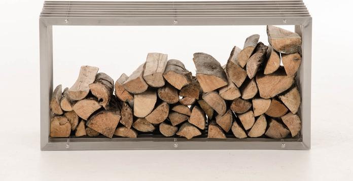 Immagine prodotto CLP Porta legna Irving 40x50x100, acciaio inox (40 x 50 x 100 cm)