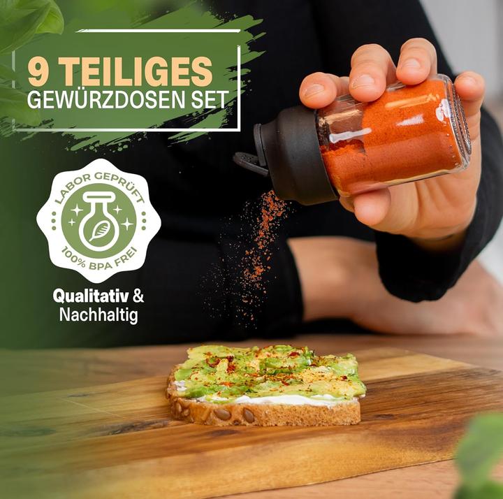 Actual product image Viwares 9-teiliges Gewürzgläser Set