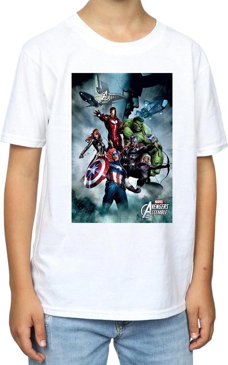 Actual product image Boys Avengers Assemble Team Montage T-Shirt (140, 146)