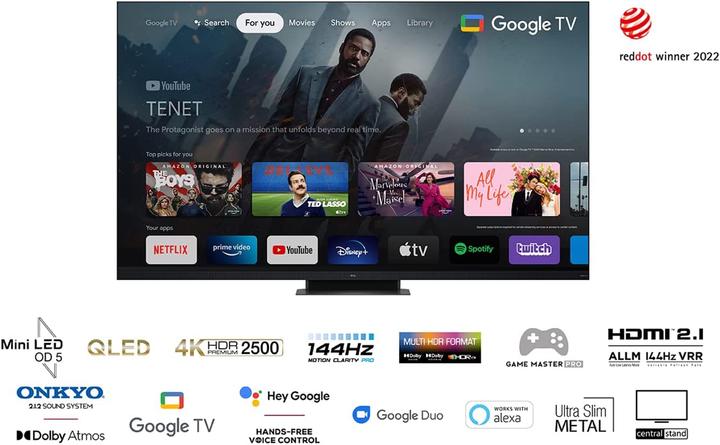 Image du produit TCL 75C935 (75", C935, Mini-LED, 4K, 2022)