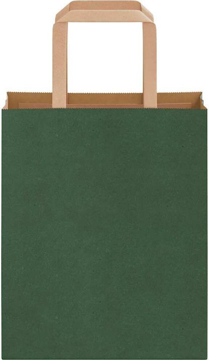 Produktbild VidaXL Kraftpapiertüten 250 Stk. mit Henkel Grün 18x8x22 cm Papiertüte (Geschenktüte, 250 x)