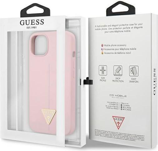 Actual product image Guess GUHCP13SSLTGU iPhone 13 Mini 5.4-inch Thin / Purple Solid Silicone Triangle (Apple iPhone 13 mini)