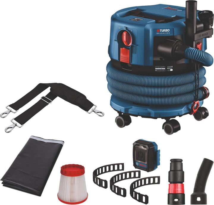 Bosch Professional Akku-Staubsauger GAS 18V-12 MC, Solo Version (Nass-Trockensauger)