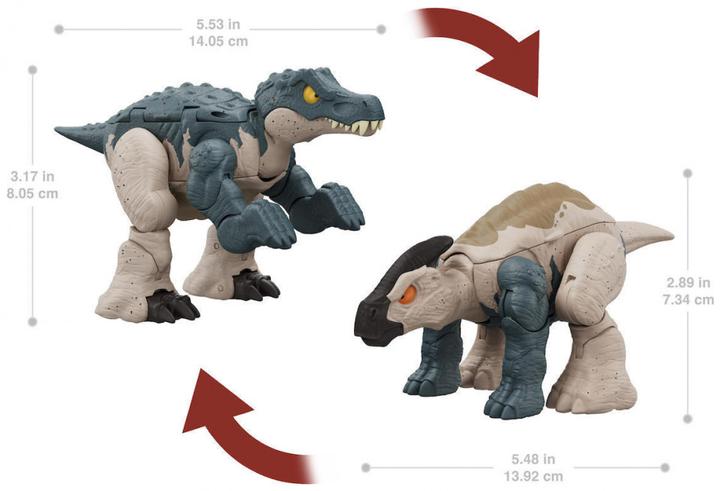 Immagine prodotto Jurassic World Fierce Changers Double Dangers Baryonyx/Parasoralophous