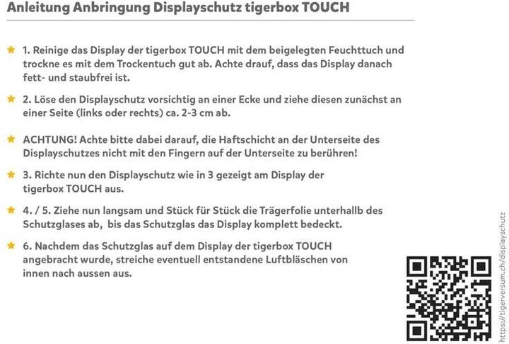 Produktbild Tigermedia Displayschutz für Tigerbox Touch (Deutsch)