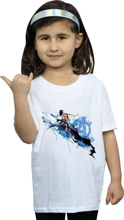 Actual product image Girls Avengers Thor Splash Cotton T-Shirt (152, 158)