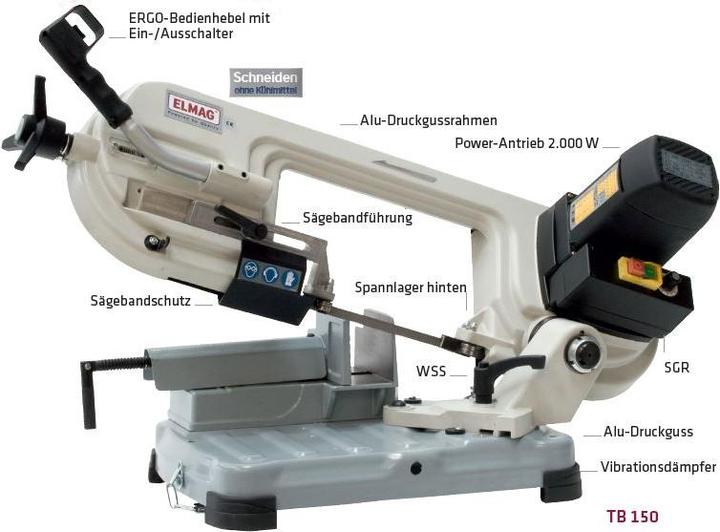 Actual product image Elmag TB 150 Vario metal band sawing machine