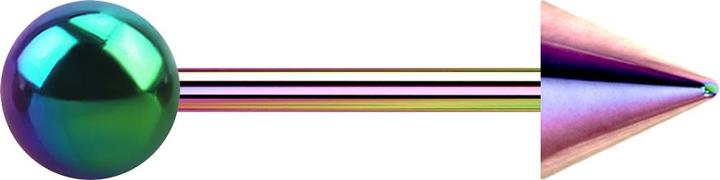 Actual product image Star Piercing Micro Barbell coloured with ball and cone (without brass, Titanium G23)