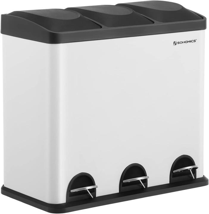 Immagine prodotto Songmics Cestino per rifiuti da 54 litri, bianco-nero (54 l)
