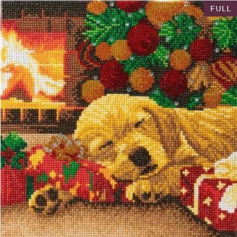 Image du produit Craft Buddy Chiot Labrador dormant, tableau 30x30cm Crystal Art