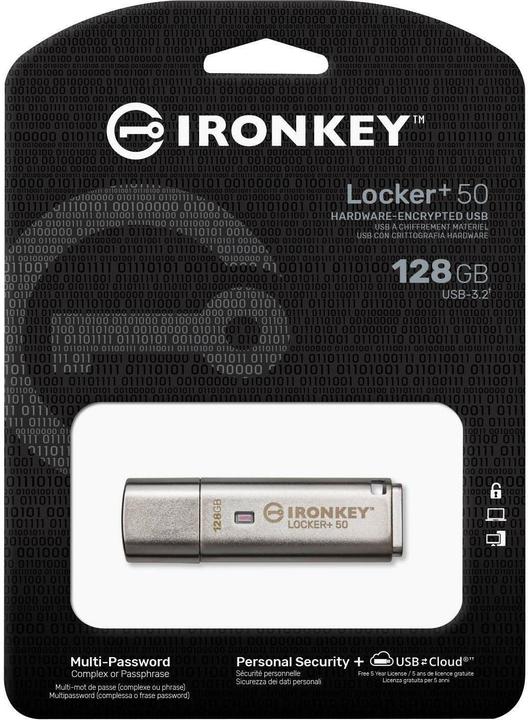 Produktbild Kingston 256GB USB 3.2 IRONKEY LOCKER+50 (256 GB, USB-A)