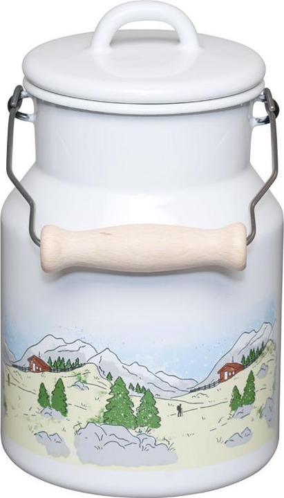 Image du produit Riess Pot à lait avec couvercle en émail et poignée en bois 1,5L (1.50 l)