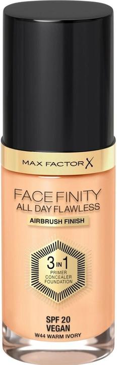 Max Factor FACEFINITY All Day Flawless 3in1 Foundation Nr. W44 Warm Ivory 30ml (W44)