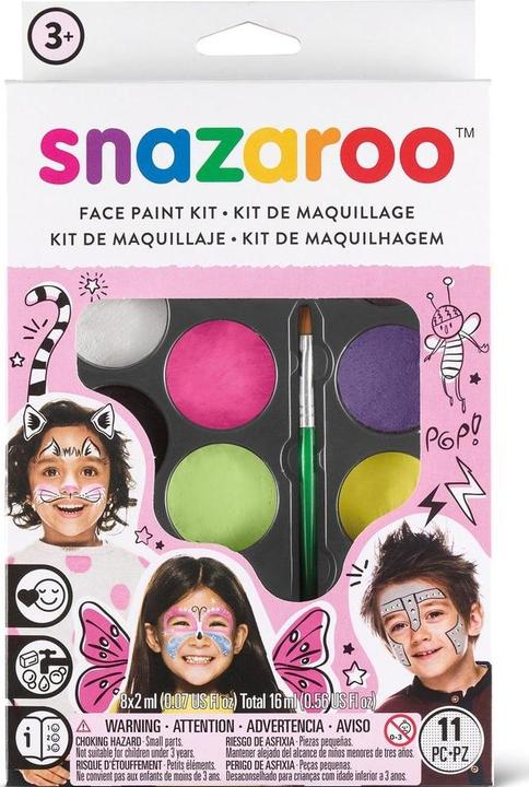 Snazaroo Kit di pittura per il viso 10 pezzi e libro delle idee (791001)