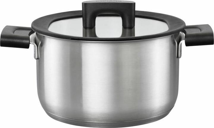 Actual product image Fiskars Casserole with lid, Ø 20 cm, Capacity: 3.5 litres, Suitable for all hobs, Stainless steel (20 cm, Pot, Stainless steel)