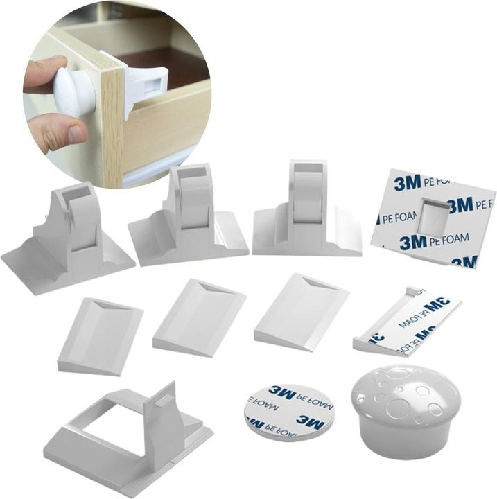 Image du produit Hermex Magnetisches Sicherheitsschloss-Set Schranksicherung Schrankschloss Kindersicherung