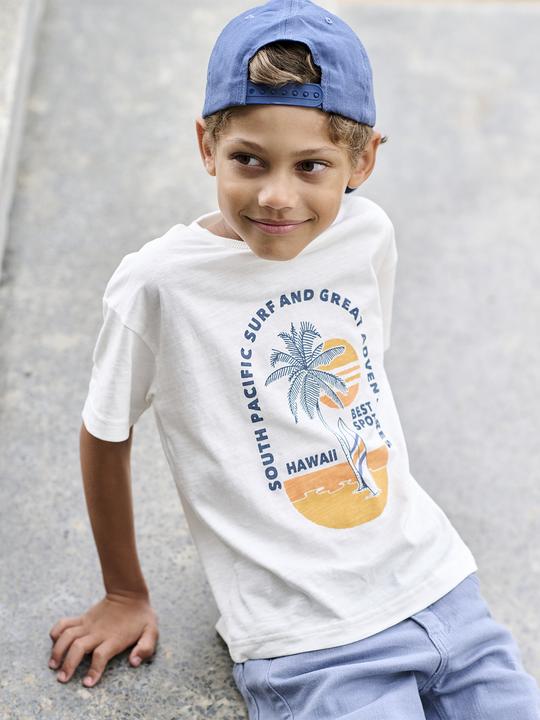 Image du produit Vertbaudet Jungen T-Shirt mit grafischem Print, Recycling-Baumwolle (128)