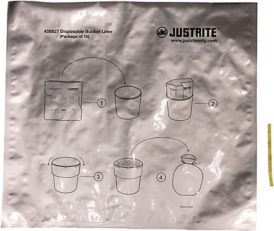 Immagine prodotto Justrite Sacchetti per rifiuti speciali in alluminio (50 x, 17 l)