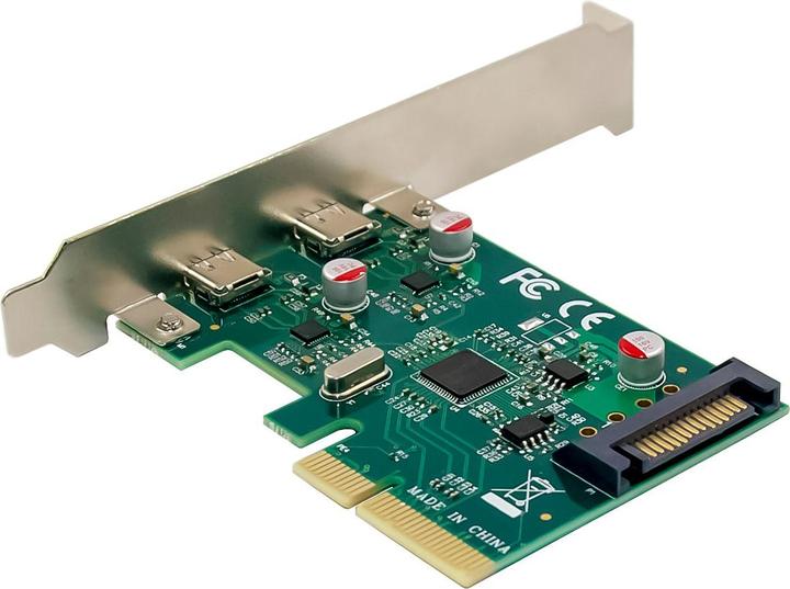 Image du produit InLine Carte d'interface, PCIe x4, USB 3.2 Gen.2, 2x USB-C
