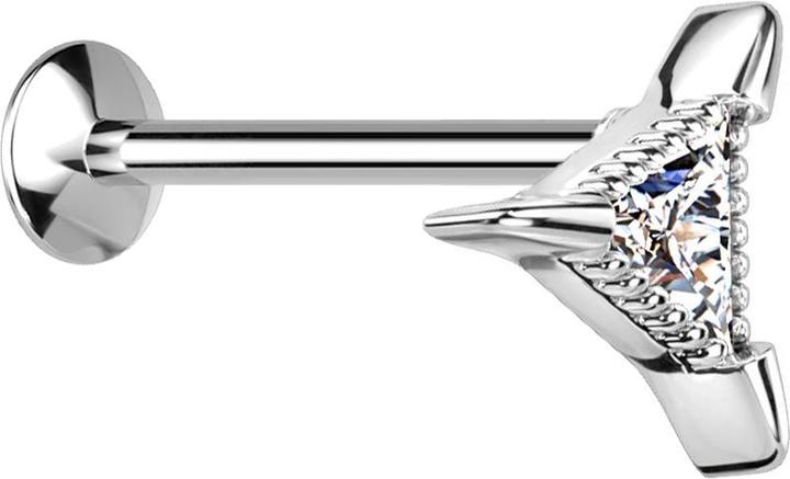 Produktbild Star Piercing Micro Labret Innengewinde silber Halbmond Kristalle silber (Chirurgenstahl 316LMessing, MessingChirurgenstahl 316L)