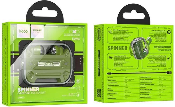 Immagine prodotto Hoco - Auricolari senza fili (EW55) - per il gioco, Bluetooth 5.3, True Wireless - Verde Militare (4 h, Senza fili)