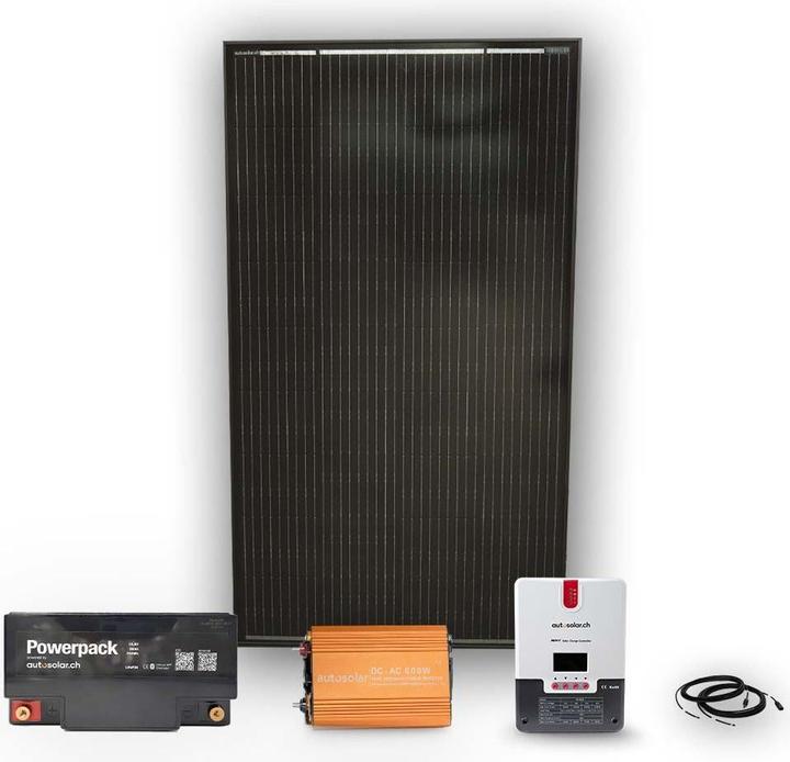 Actual product image Autosolar Complete package 160W (installation) with (LiFePo) 55Ah and 600W inverter incl. mounting material (160 W)
