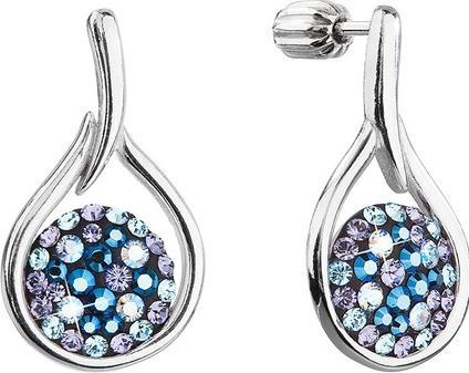 Actual product image Evolution Group Timeless silver earrings with Swarovski 31305.3ue Style (L)