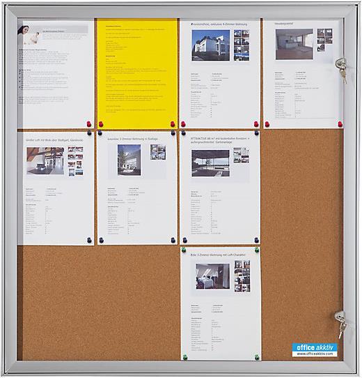 Produktbild eurokraft pro Schaukasten mit Flügeltür (Magnettafel, Pinnwand, 74.5 x 69.5 cm)