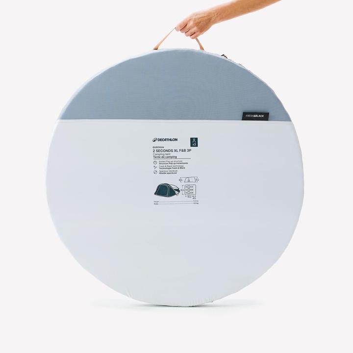 Image du produit Quechua Tente de camping instantanée 3 places, 2 Seconds XL F&B (Tente instantanée, 6.30 kg, 3 personnes)