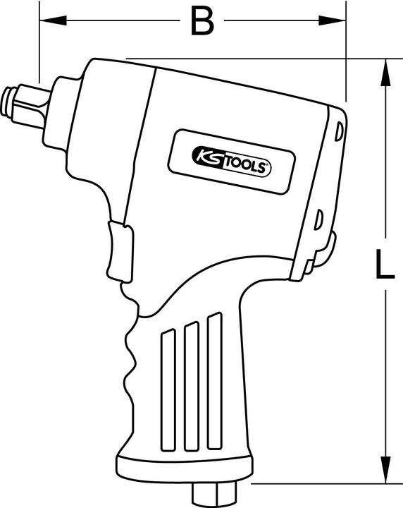 Actual product image KS Tools 1/2" miniMONSTER Xtremelight High Performance Pneumatic Impact Wrench 1.390 Nm with Protective Co... (Air blast)