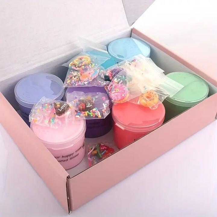 Produktbild Splash & Fun 8 Stück Farbbox matter Slime-Kit mit vielen Charms