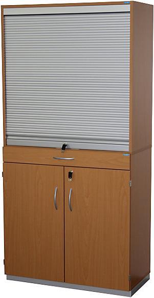 Produktbild eurokraft pro Sortierschrank mit Rollladen und Sortiertisch (91.5 x 44 x 186.5 cm)