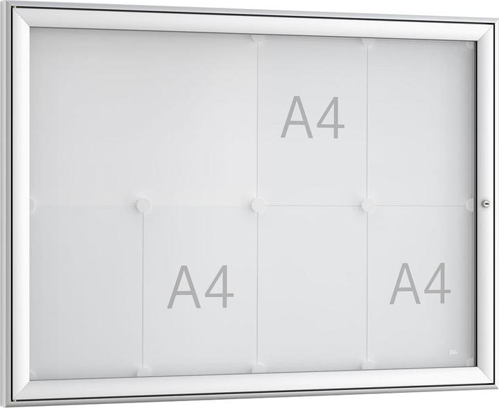 Immagine prodotto Wsm Vetrina con ante a battente 8 x DIN A4 L930xH680mm cornice angolare per uso interno