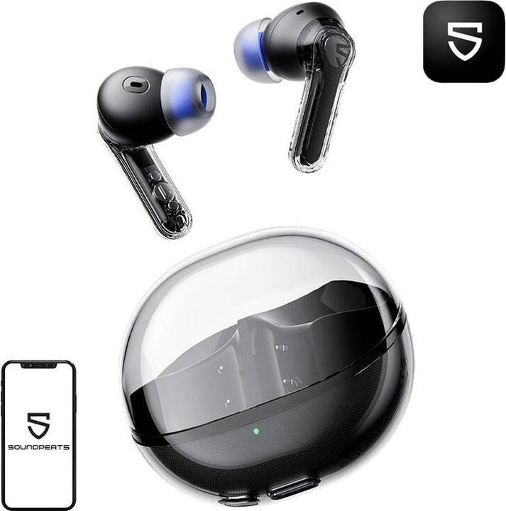Actual product image Soundpeats Earphones Clear (black) (ANC, 7 h, Wireless)