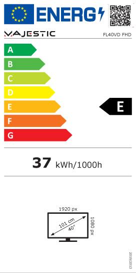 Energy Label Majestic New FL40VD FHD V1 40' Television (40", LED)