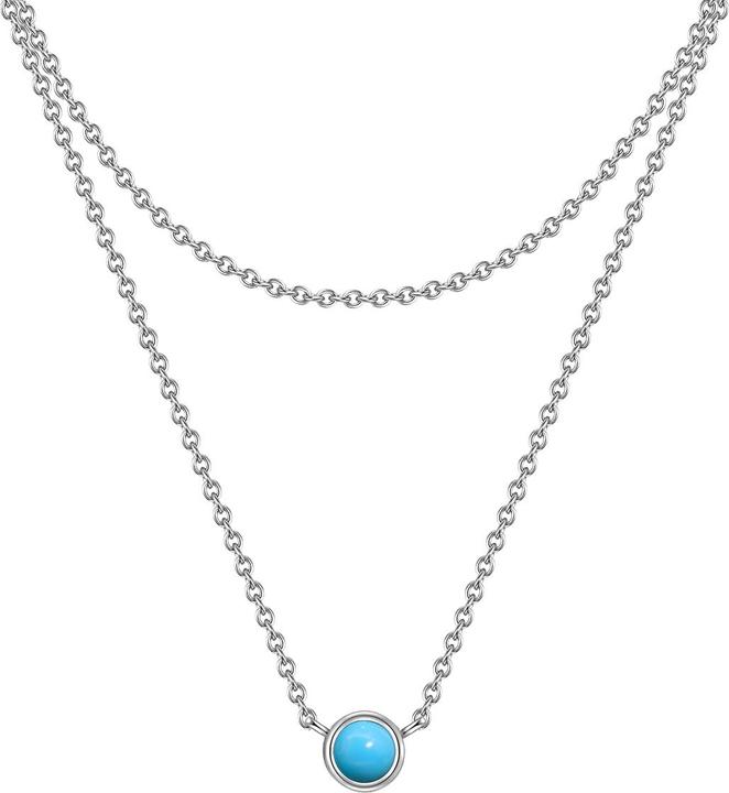 Actual product image Glanzstücke München Ladies sterling silver turquoise (rek.) silver 42.0/36.0 cm base chain + 5.0 cm extension - 29882 (Sterling Silver)