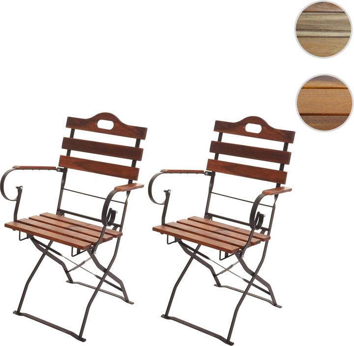 Actual product image Swisshandel24 2x Beer garden chair, folding chair garden chair, gastronomy quality acacia FSC-certified - brown
