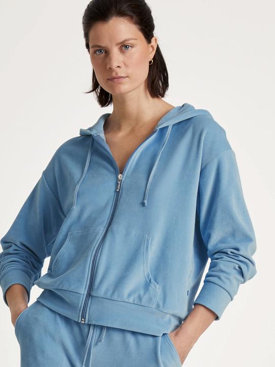 Immagine prodotto Calida Giacca in felpa loungewear "Lounge Velours" blu chiaro (38)