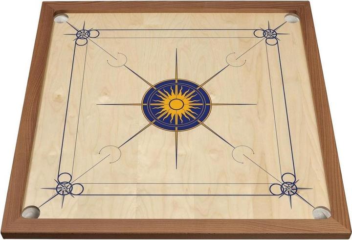 Philos Carrom standard, blue yellow, wooden board game, 2 - 4 players, 6 years and up (English)