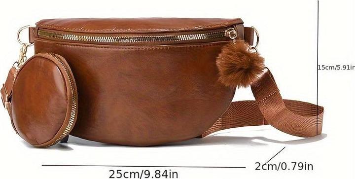 Image du produit Only-Bags.Store Sac banane en cuir PU à la mode - sport unique épaule crossbody sac poitrine avec déchiré