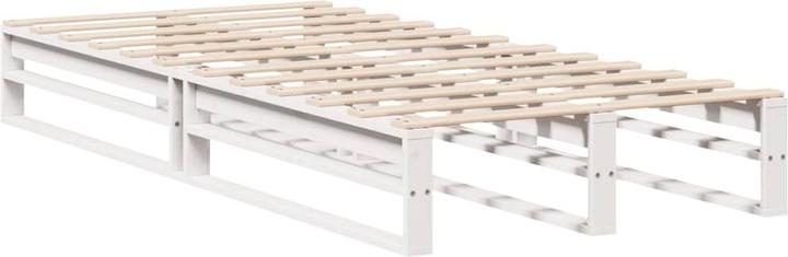 Image du produit VidaXL Lit en bois massif Lit en bois Lit palette Tête de lit Blanc 200x200cm Pin (200 x 200 cm)