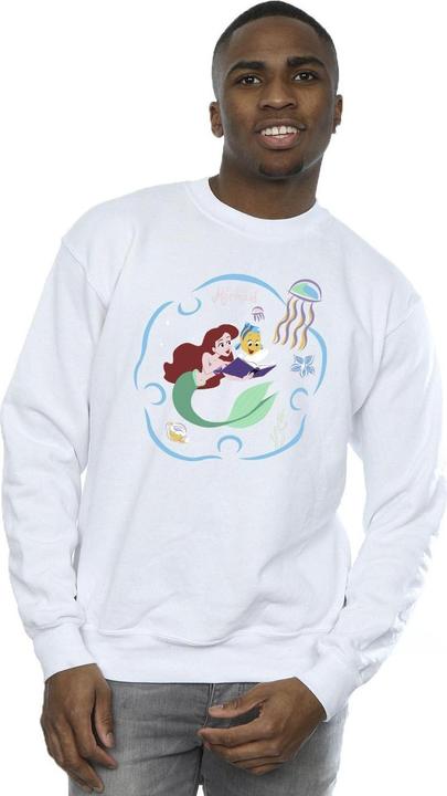 Actual product image Disney Mens The Little Mermaid Reading A Book Sweatshirt (M)
