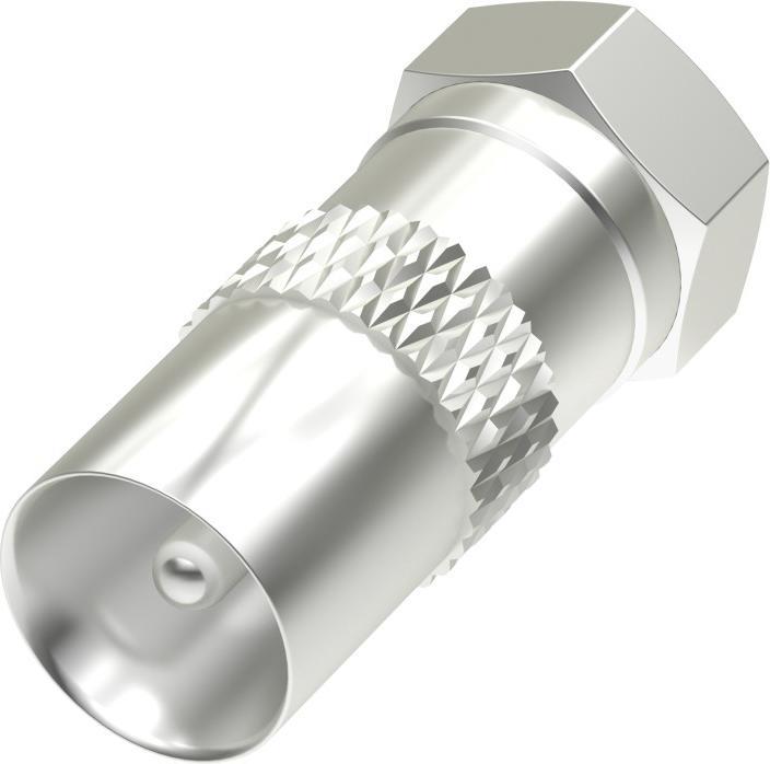 Actual product image Hama SAT adapter, F plug - coax plug (Antenna cable)