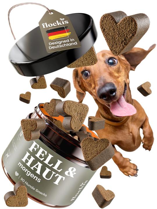 Actual product image Flockis Dog Snacks Chewable Tablets Fur & Skin (90 pcs) (90 pcs., 270 g)