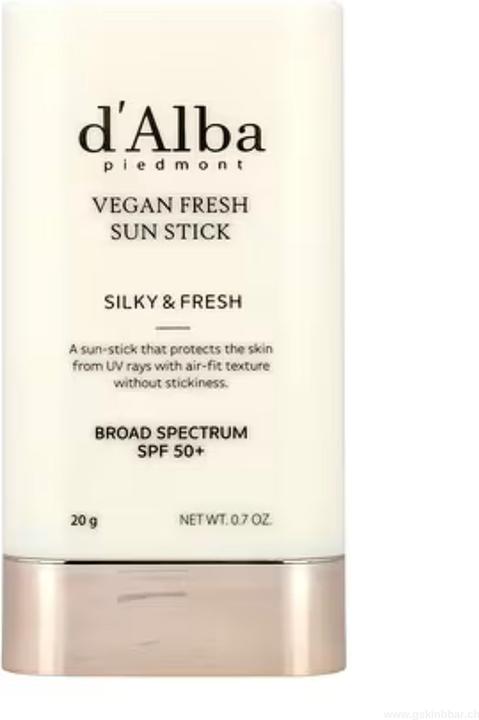 d'Alba Air Fit Fresh Stick SPF 50+ PA++++ Vegan Sunstick Non-Sticky Silky (Sonnenstick, SPF 50+, 20 g)