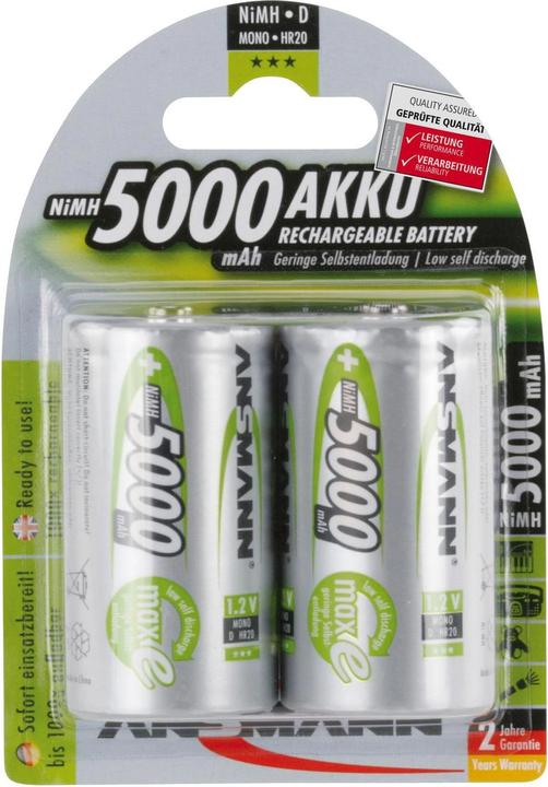 Ansmann Mono D (2 Stk., D, 5000 mAh)