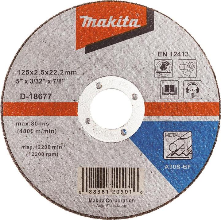 Image du produit Makita DISQUE DE COUPE 125X2.5 A30S METAL