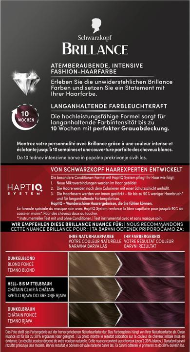 Nährwerte und Zutaten Schwarzkopf Brillance Intensiv-Color-Creme (860 Ultraviolett)