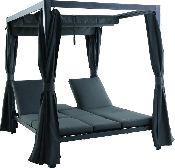Produktbild MWH Venio Doppelliege mit Dach Aluminium/Textilene 167cmx206cmx200cm (206 cm)