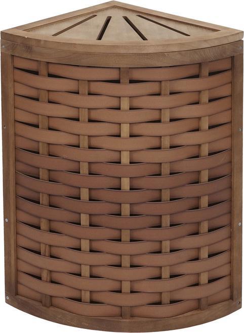 Image du produit Swisshandel24 Panier à linge d'angle HWC-H87, Bac à linge Collecteur de linge Trieur de linge, bois 70L 66x53x38cm (70 l)